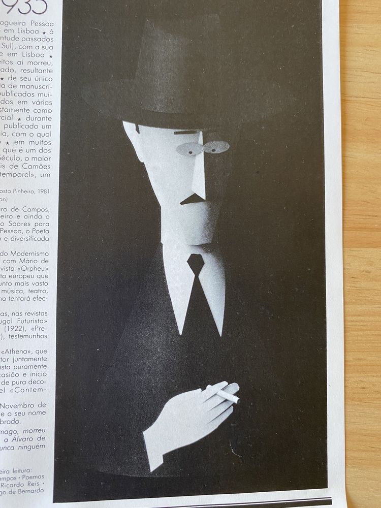 Curioso Fernando Pessoa para montar em cartolina. Com pequena biografia 1985 Fundação Calouste Gulbenkian