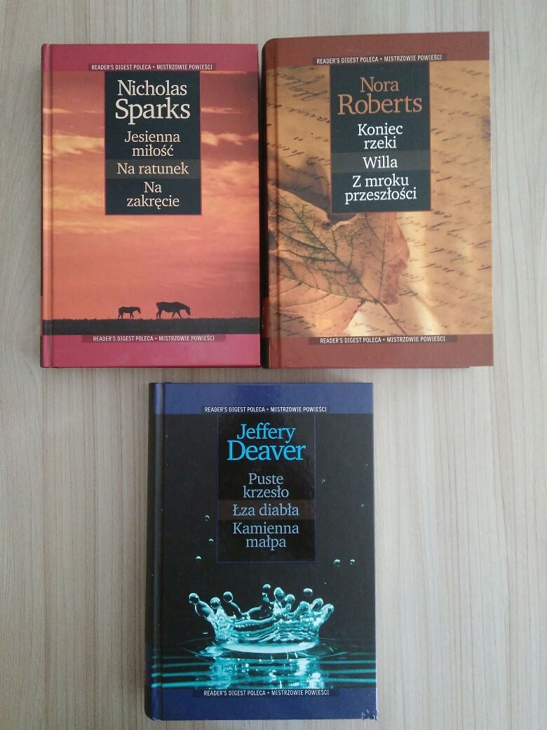 Książki Readers Digesta: Sparks, Roberts, Deaver.