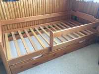 Łóżko dziecięce drewniane 80x160 z szufladą + materac