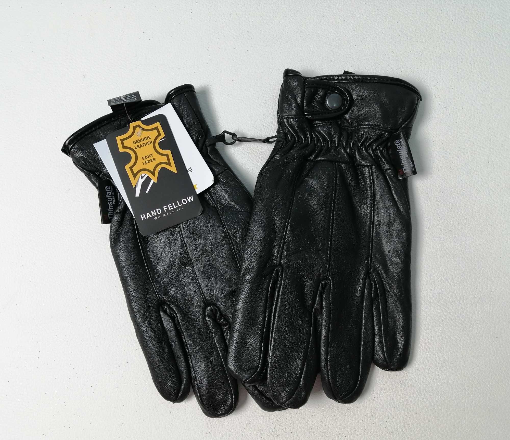 Мужские зимние черные кожаные перчатки Thinsulate