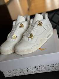 Nike air jordan 4 retro white & gold 42