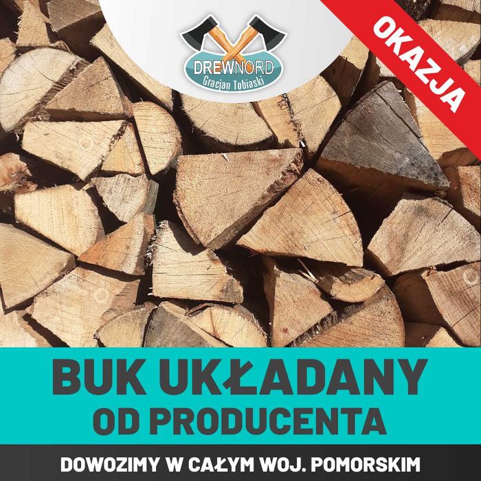 BUK UKŁADANY | 310zł | Transport | Drewno Kominkowe | Opałowe