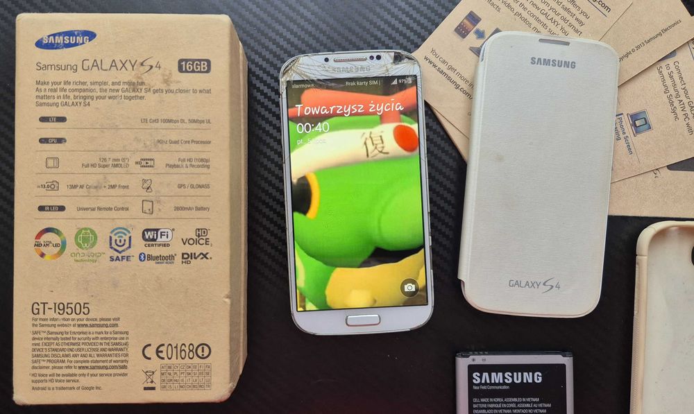 Samsung Galaxy S4 GT-I9505 sprawny 2 baterie 2 etui Tychy