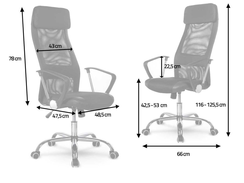 KRZESŁO OBROTOWE Biurowe Profilowane Wysokie Ergonomiczne