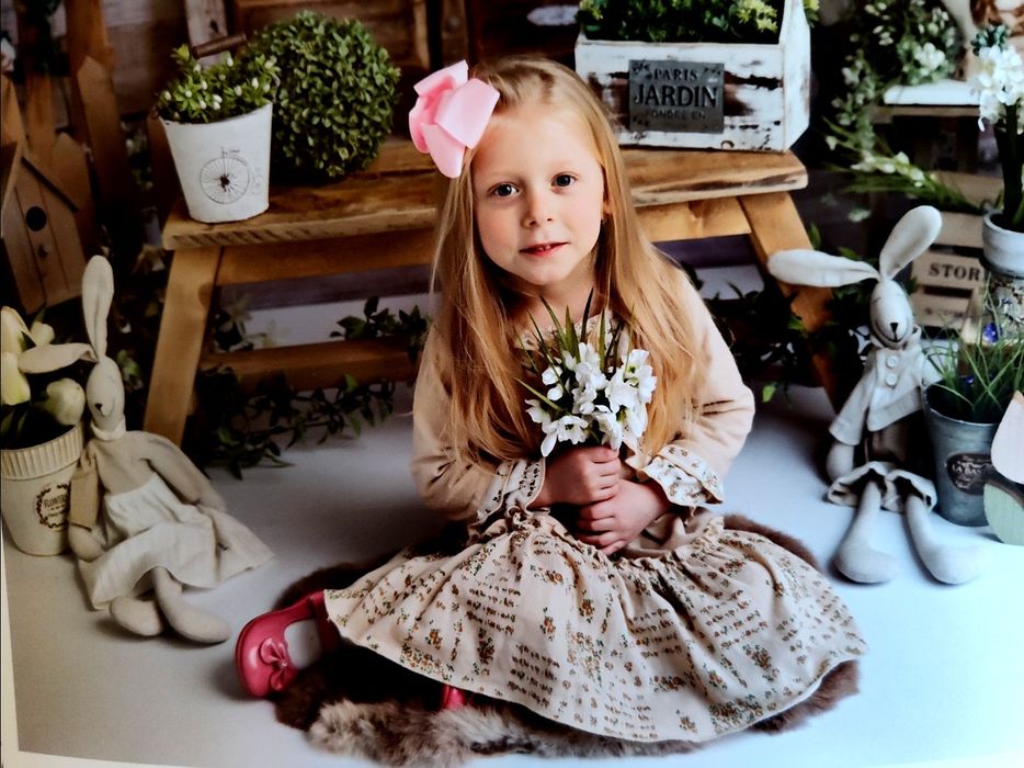 Lniana Sukienka z lnu z bolerkiem w stylu rustykalnym boho