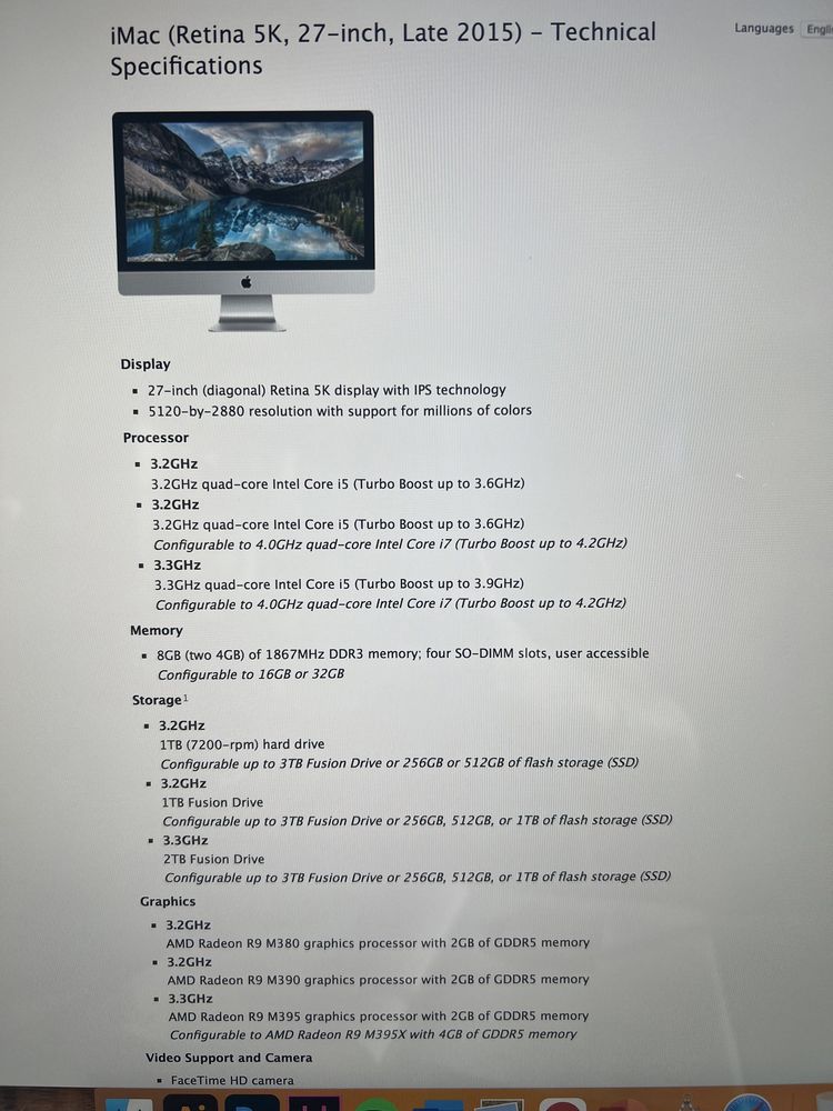 IMac 27, core I5 Retina 5K