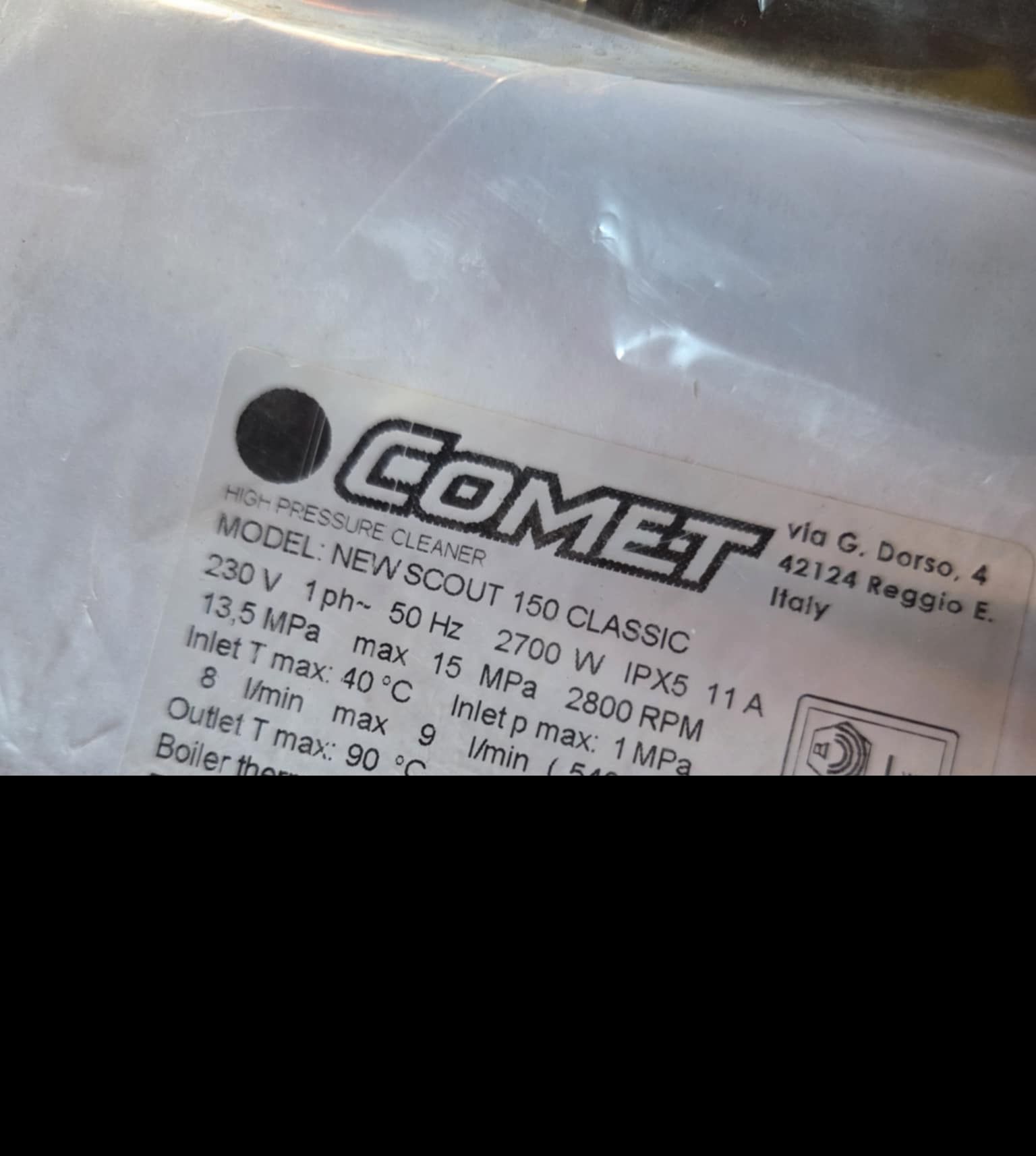 Myjka na gorącą wodę Comet New Scout 150 classic