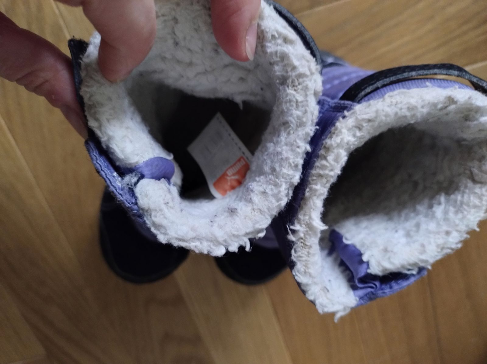 Buty na zime śniegowce Puma czarne fioletowe