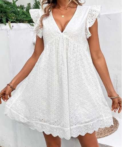 Vestido branco em bordado ingles (NOVO POR ESTREAR) 6