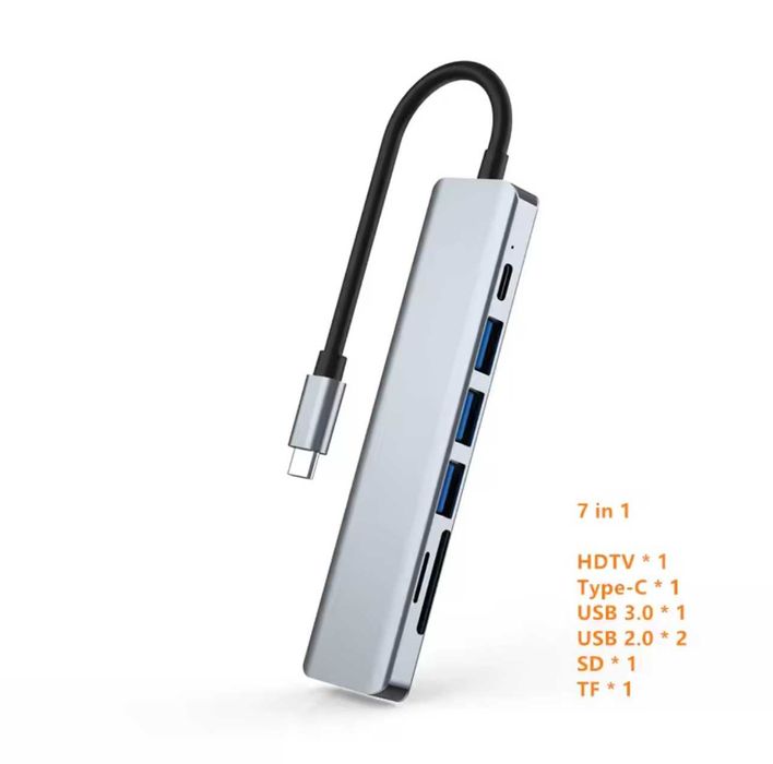 USB-хаб с 4K/HDMI/SD/TF-карт/USB 3,0/2,0/Type C/MacBook/iPad