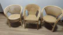 Fotel rattan bambus boho