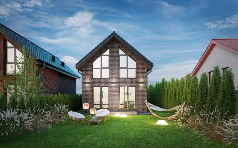 Nowoczesny bliźniak | cegła ręcznie formowana | ogród 200m2