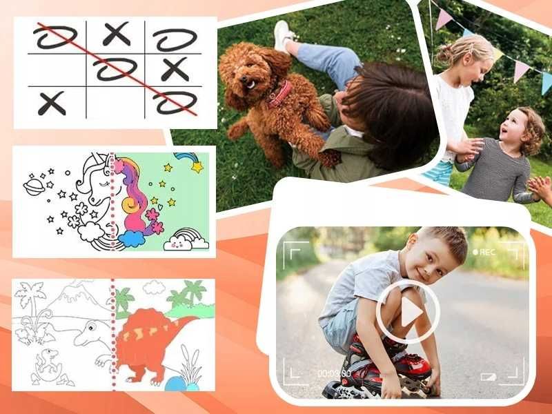Aparat Fotograficzny Z Drukarką Dla Dzieci 3 Rolki Gry 32GB Dwa Kolory