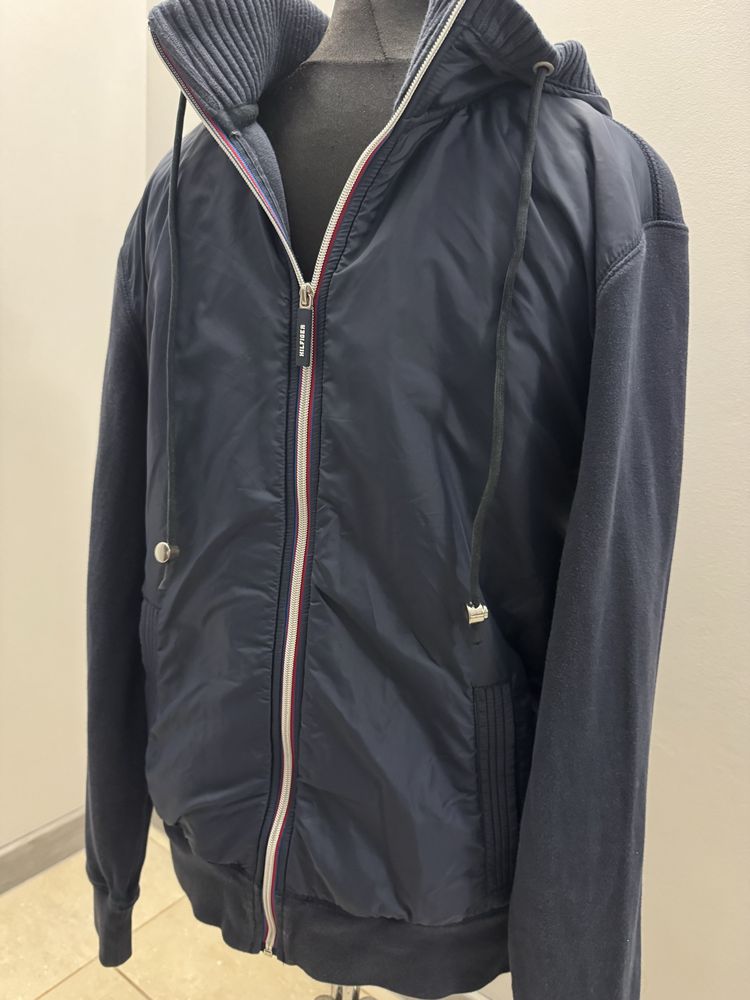 TH Tommy Hilfiger ,bluza jak kurtka wiosna, kangurka L/XL Logowana