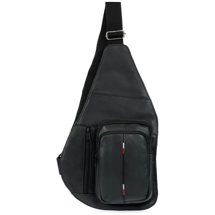 plecak skórzany crossbody czarny bellugio