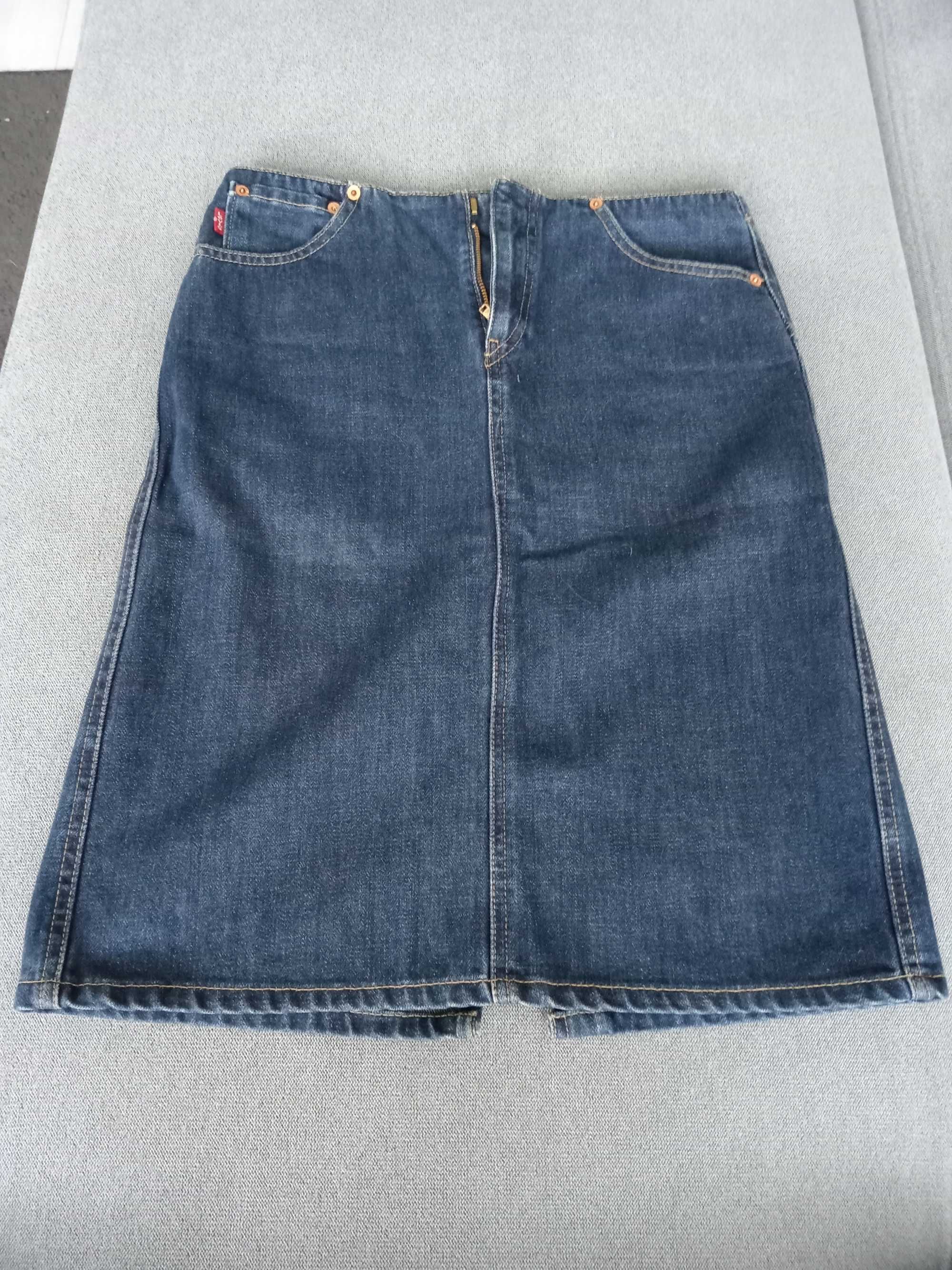 Prosta dżinsowa spódnica jeans ciemny denim