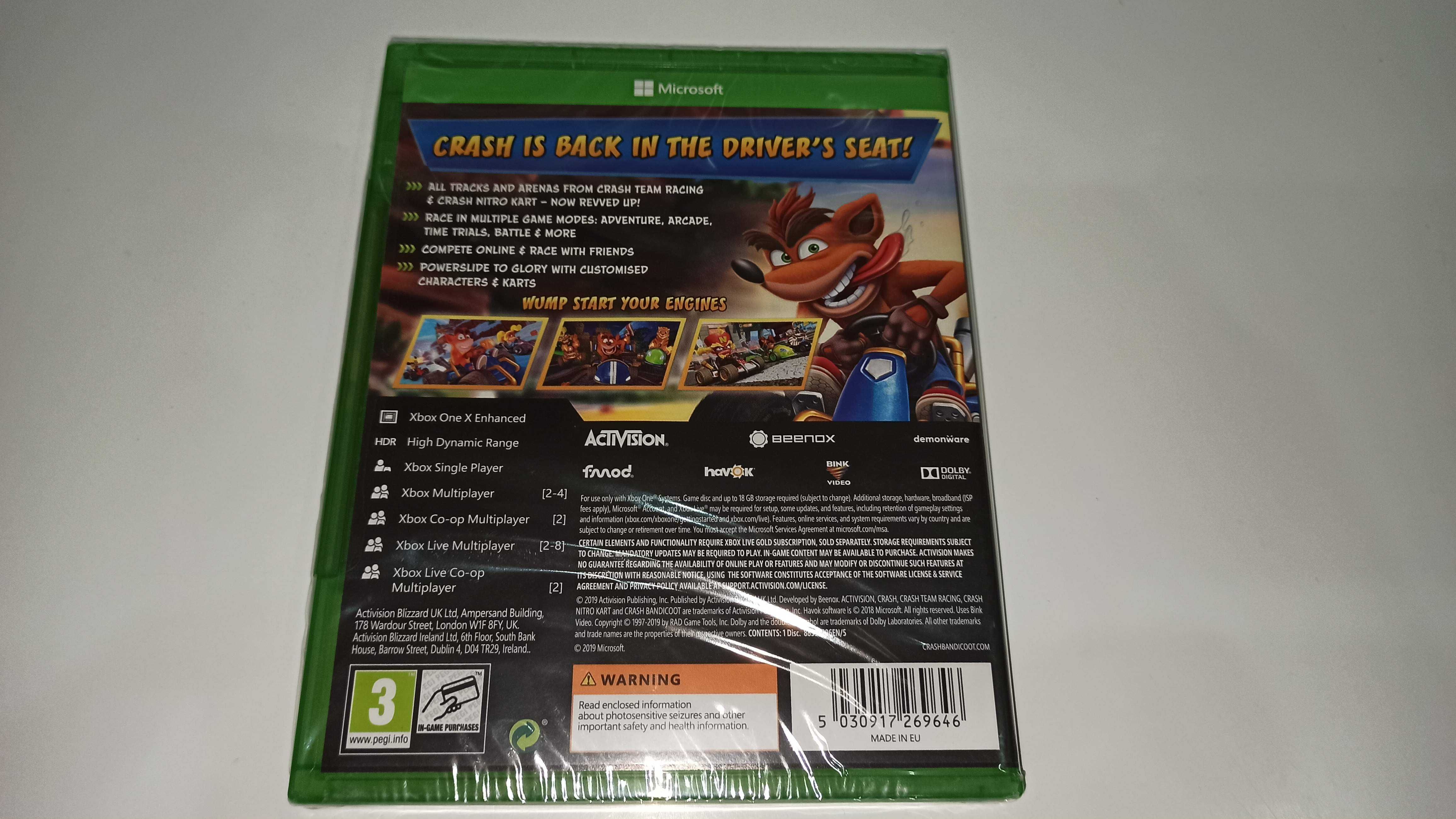 xbox one CRASH CTR CRASH TEAM RACING dla dzieci i nie tylko nowa! v1