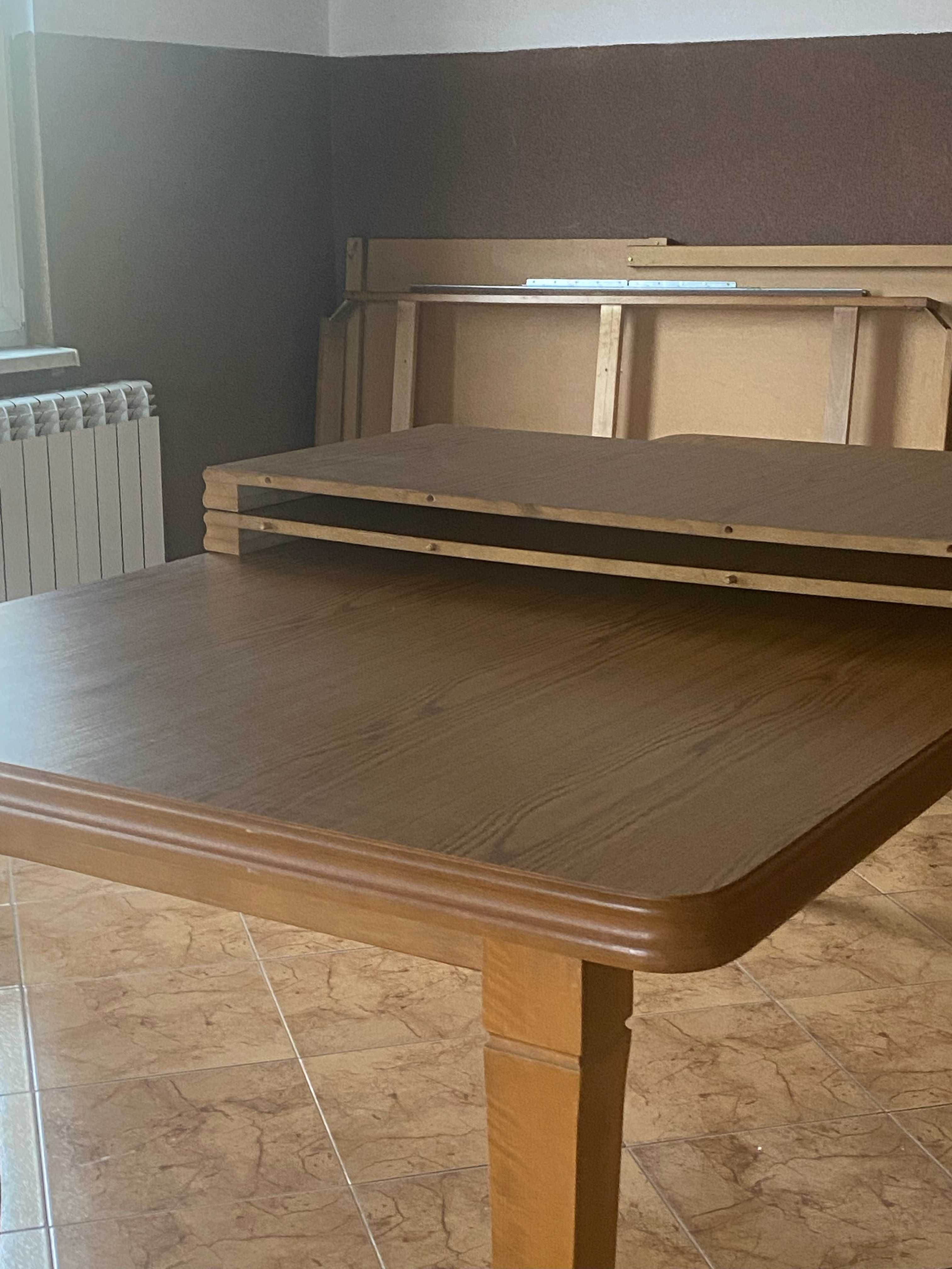 Stół z laminatu 100 x 200 plus dwie wkładki po 50 cm dąb rustykalny