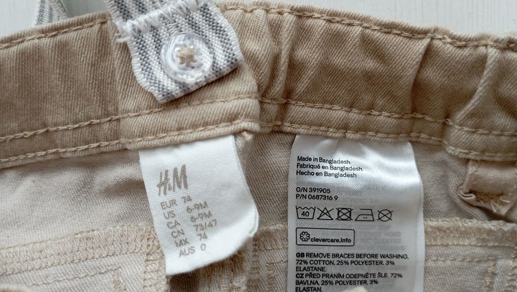 Spodnie z szelkami H&M rozmiar 74, zestaw na święta