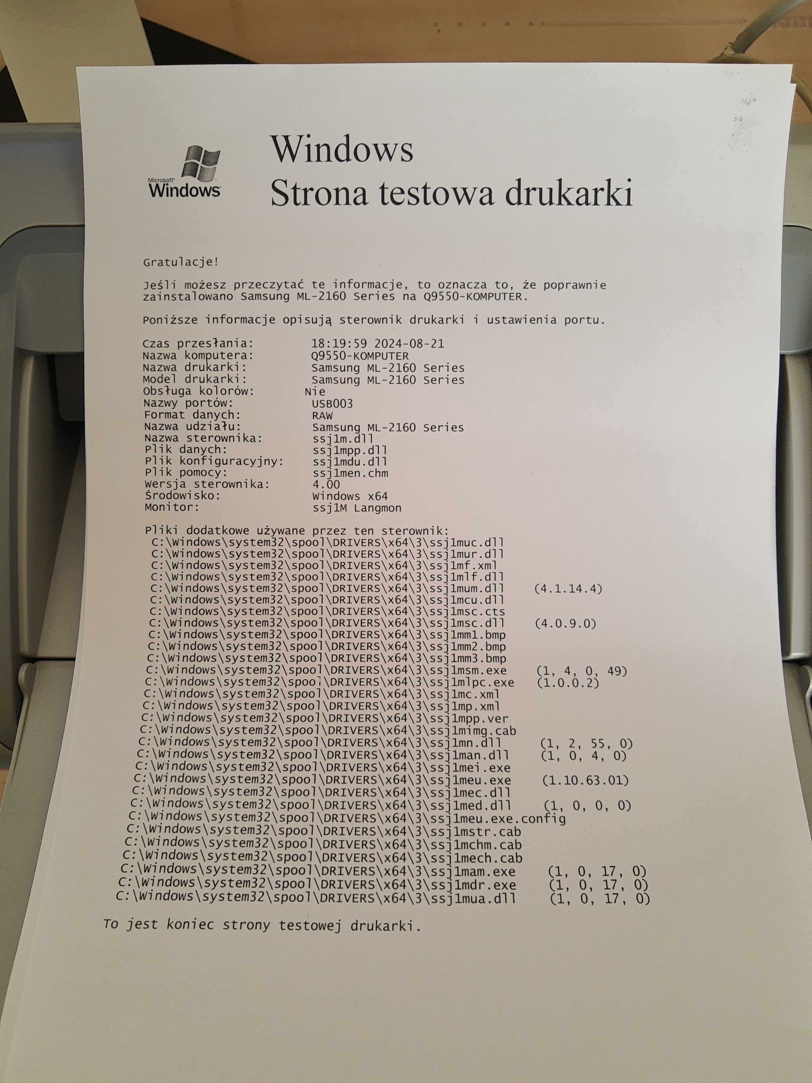 Drukarka Laserowa Samsung ML-2160 mono
