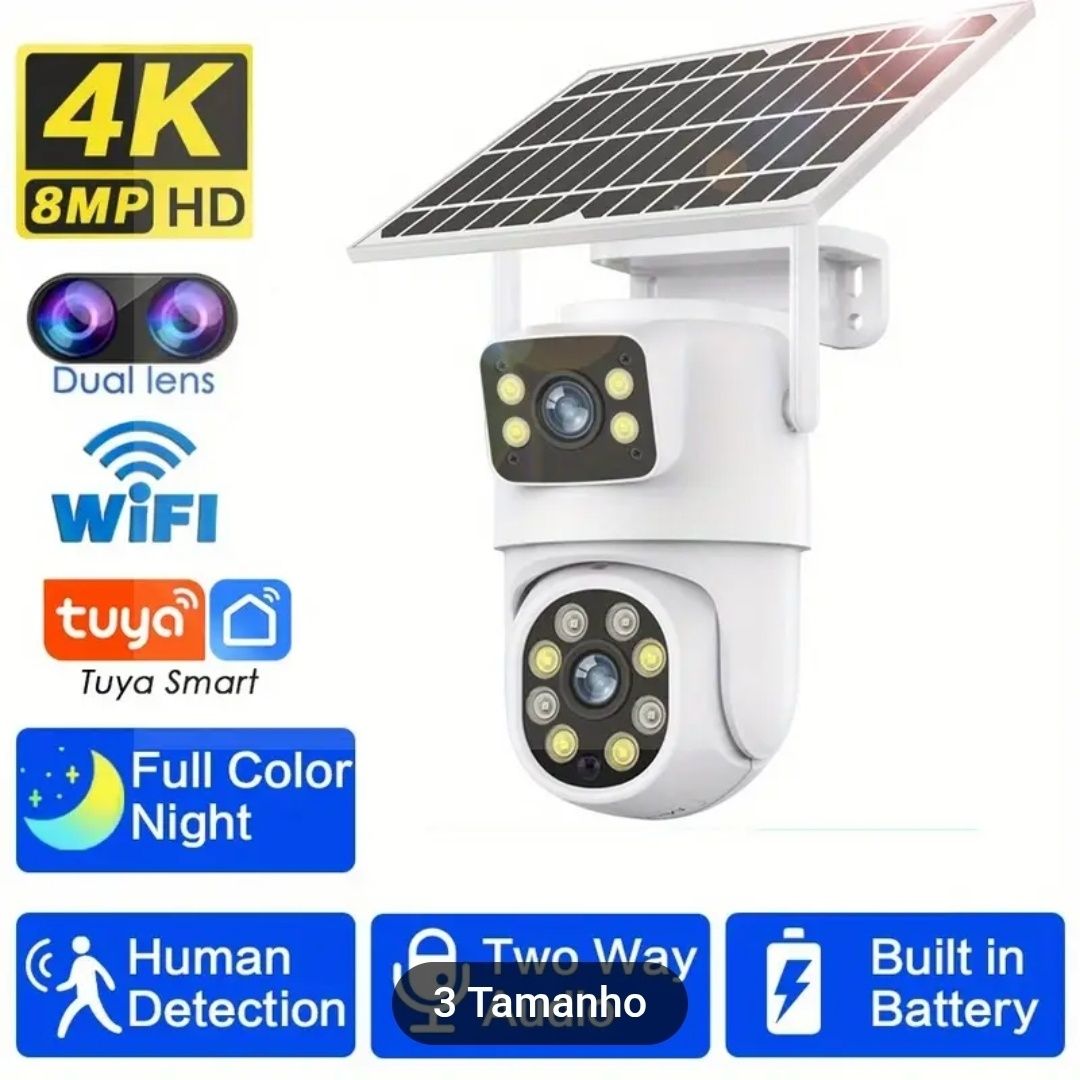 Camera de vigilância com painel solar