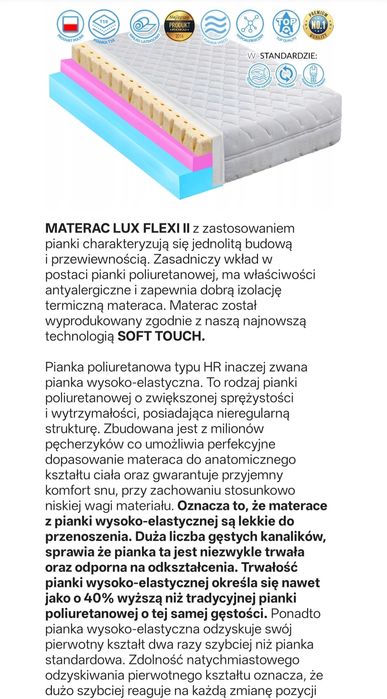 Materac 110x200 prawie jak nowy