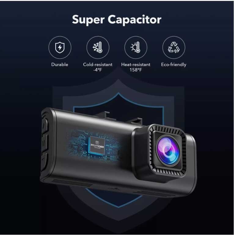 Відеореєстратор GPS 4k REDTIGER F7NP на дві камери 12\24 вольт 32GB SD