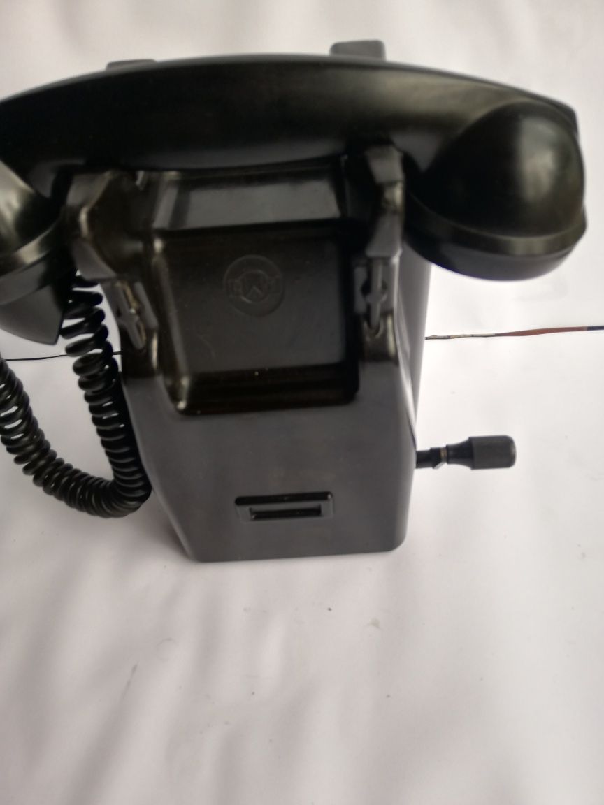 Stary Telefon Ebonitowy na Korbę