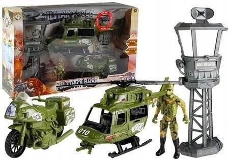 Zestaw Militarny Helikopter + Wieża, Leantoys