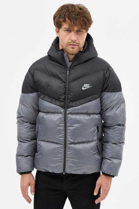 !SALE! Пуховик Nike NSW Gray Black XS S M L XL XXL куртка найк зимова