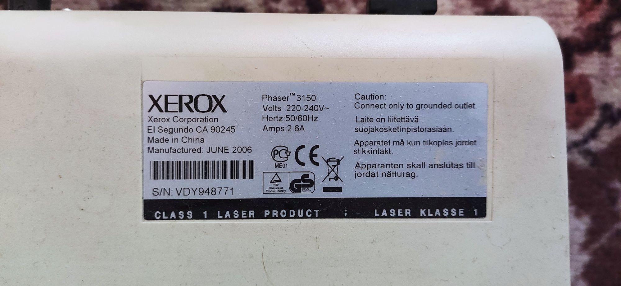 Принтер XEROX Phaser 3150