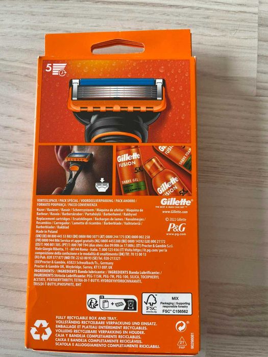 Станок для гоління чоловічий (Бритва) Gillette Fusion5