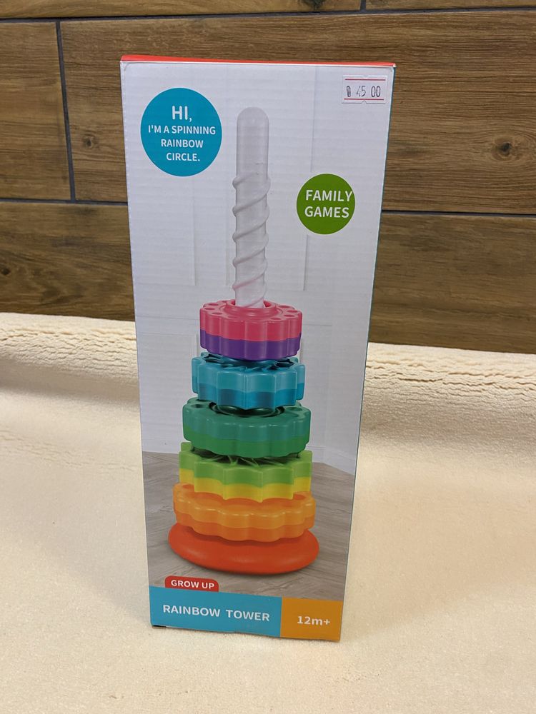 Rainbow Stacker Zabawki sensoryczne, piramida