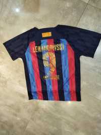 Koszulka piłkarska klubowa FC Barcelona #9 Lewandowski r. M