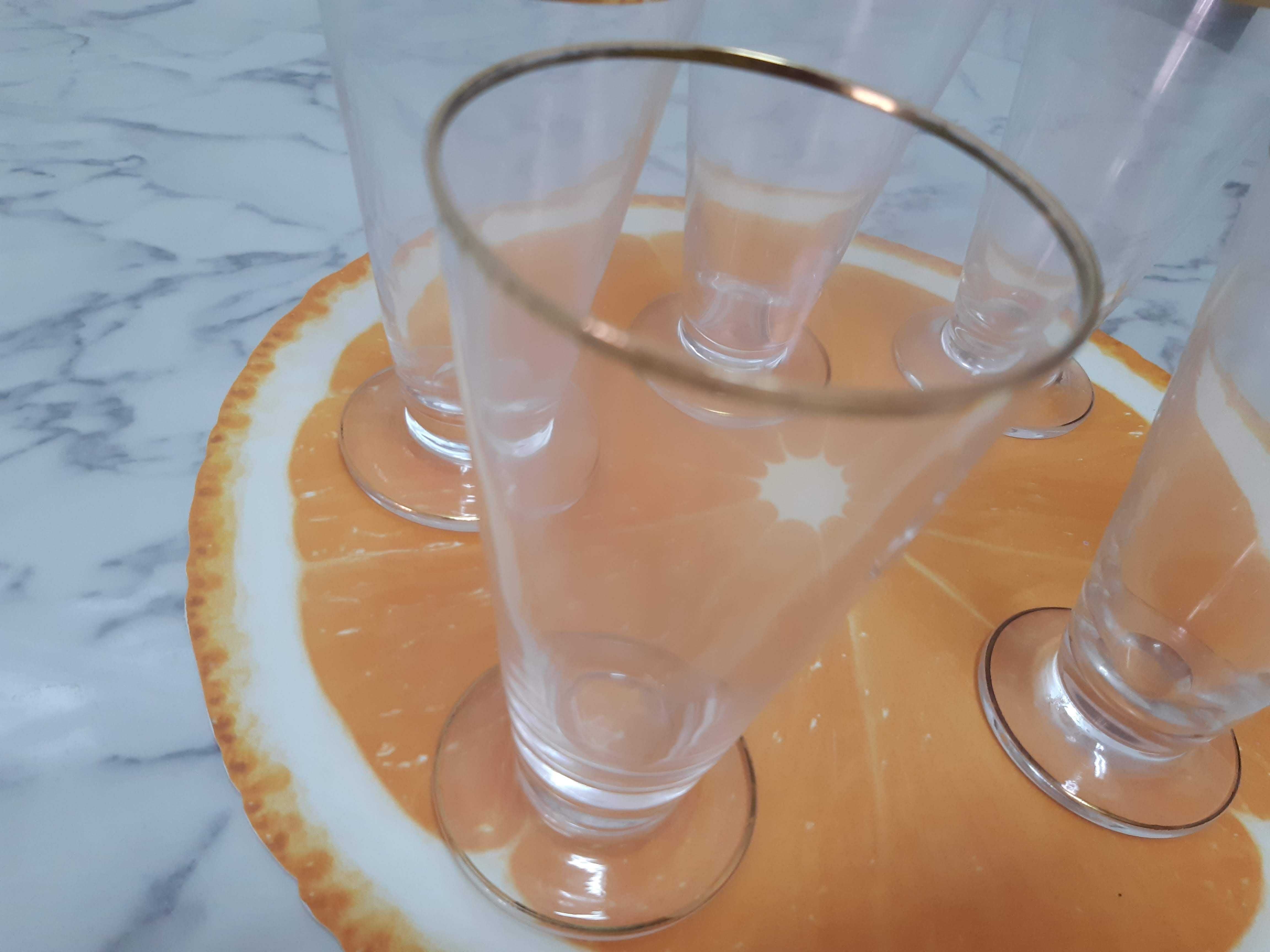 5 copos, friso dourado, anos 1950