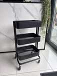 Wozek pomocnik ikea czarny na kolkach