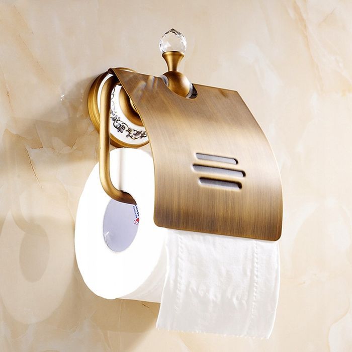 MSA28-702A Uchwyt na papier toaletowy RETRO stare złoto