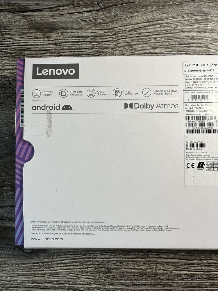 Планшет Lenovo Tab M10 Plus LTE 4/128 гб