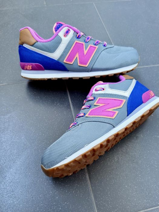 Жіночі кросівки New Balance 574 сіро-рожеві оригінал EU37 (9.5/10)