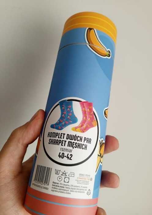 Zestaw Skarpet 40-42 Bananowy Wzór Długie Śmieszny Upominek Tuba