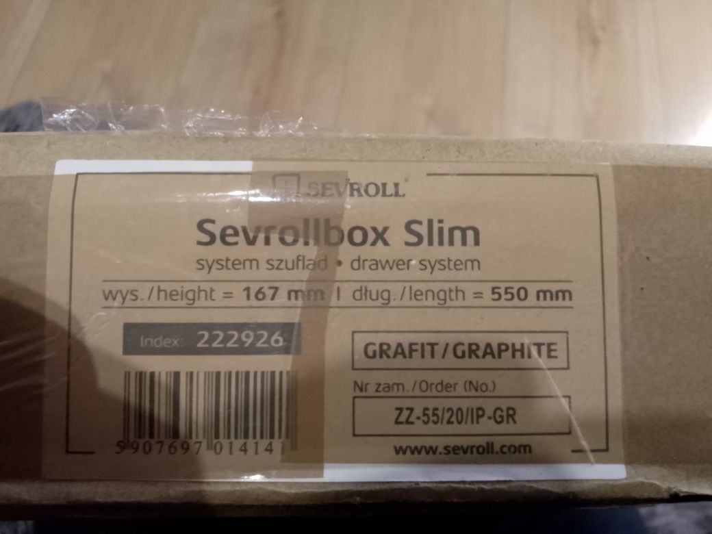 Szuflada Sevroll slim box 550, cichy domyk