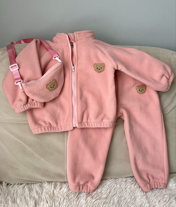 Якісний і теплий флісовий костюм з сумочкою 86-92, 92-98