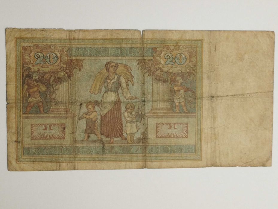 Banknot Polska II RP 20 złotych 1931r. seria BT - bardzo rzadka seria