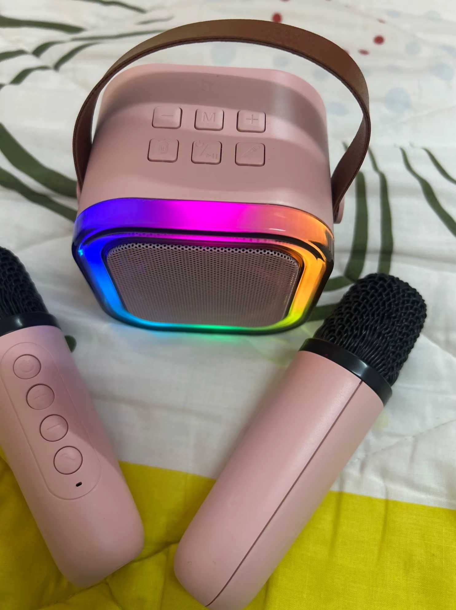 Zestaw karaoke bluetooth z 2 mikrofonami - nowy!