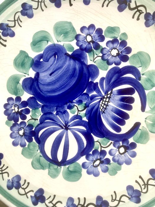 Ręcznie malowany talerz fajans Włocławek Floryszcz