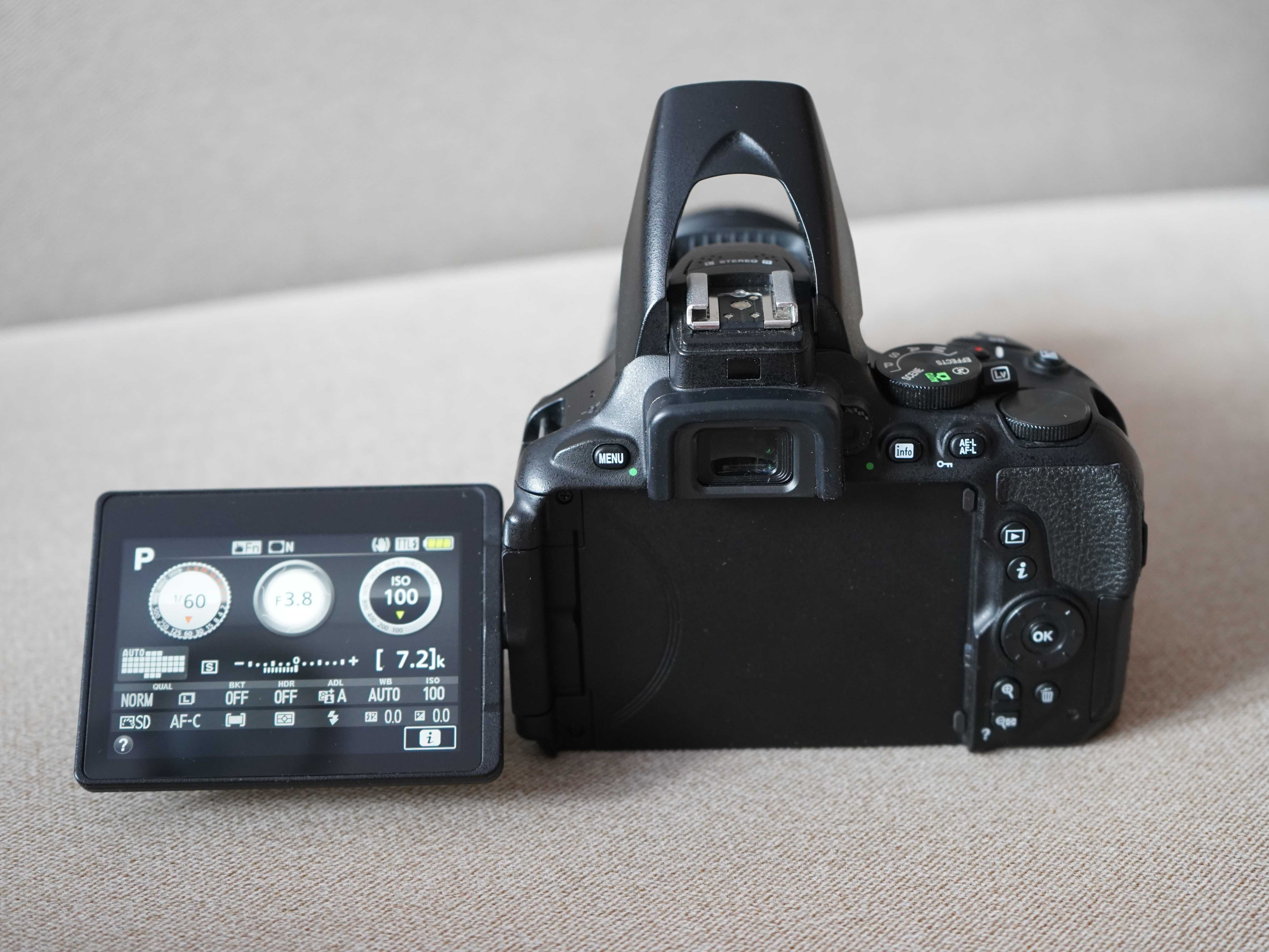 Nikon d5600 obiektyw 18-55 af-p zestaw 2x akumulator