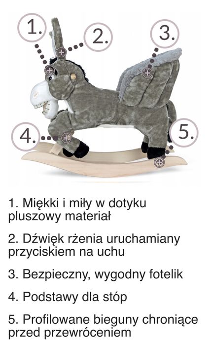 Konik bujany Sapphire Kids SK-41 - interaktywny osiołek