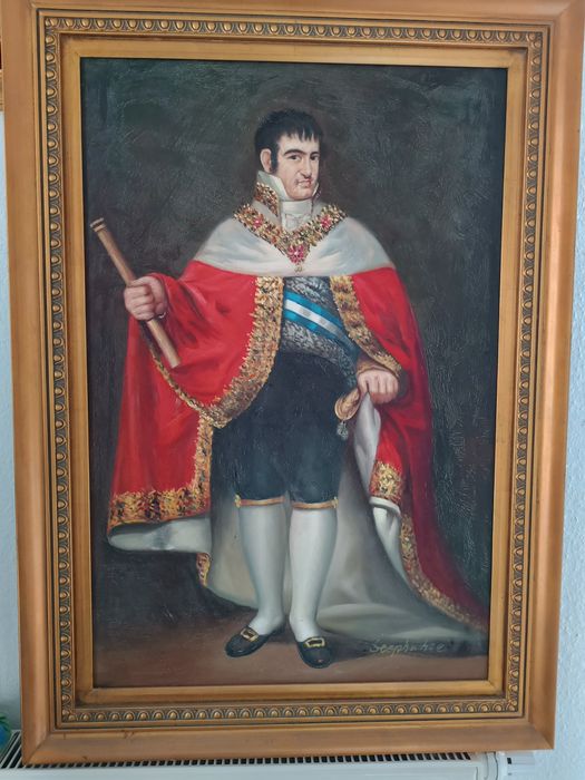 Duży Stary Obraz olejny  złota rama