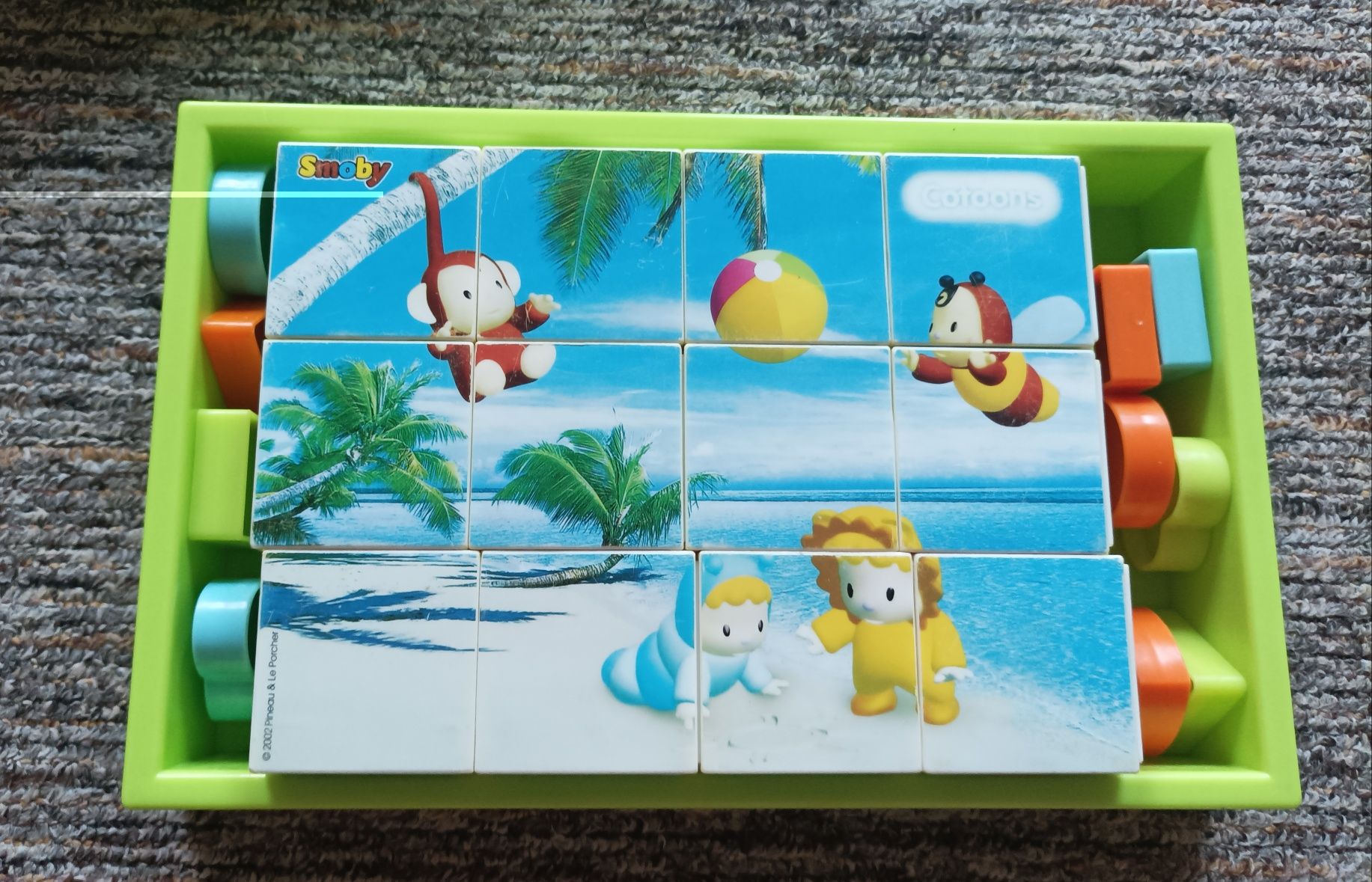 Klocki edukacyjne puzzle sensoryczne układanka 12m+ Cotoons Smoby