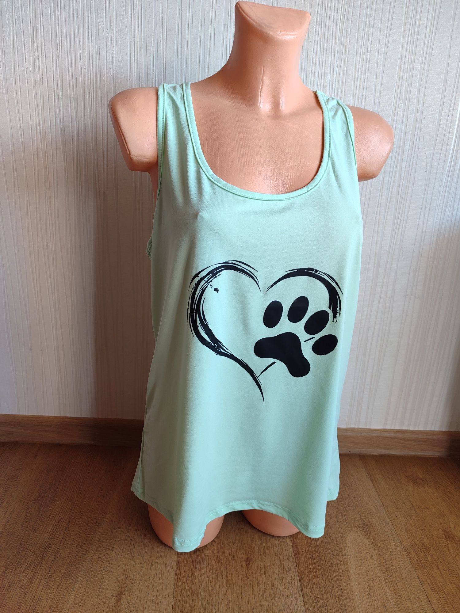 Zielony pastelowy top łapa xl